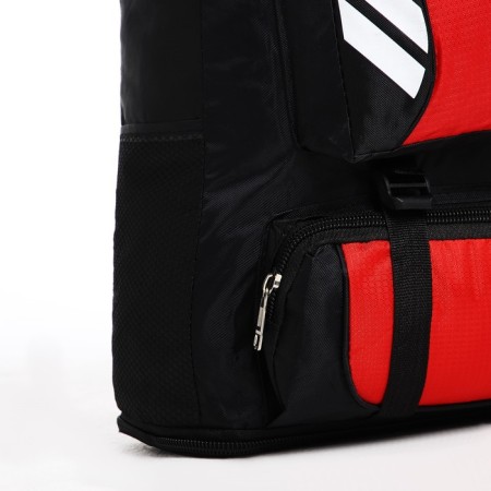 Tourist backpack on lightning, 4 external pockets, red/black color-7