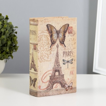 Safe Brush tree "Paris. Eiffel Tower. Butterflies" leatherette 21x13x5 cm
