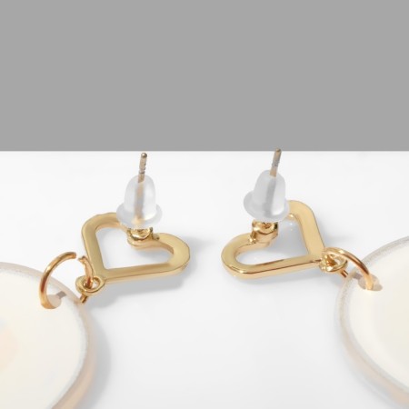 Earrings Plastic "Yaichnitsa", colored in gold-2