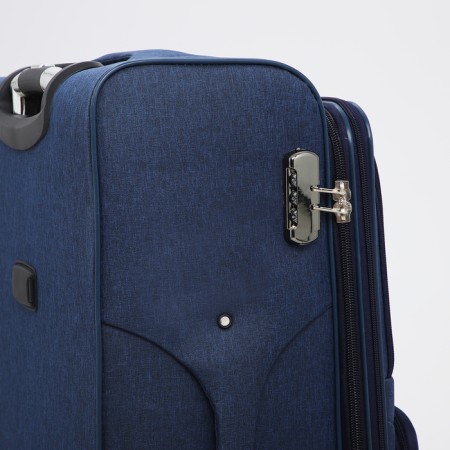 Big suitcase 28 ", a lightning department, code castle, 3 wheels, 2 external pockets, blue color-4