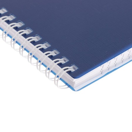 Notepad A6, 80 sheets of a cage, on the crest of canvas blue, plastic cover, micropercitual for separation-1