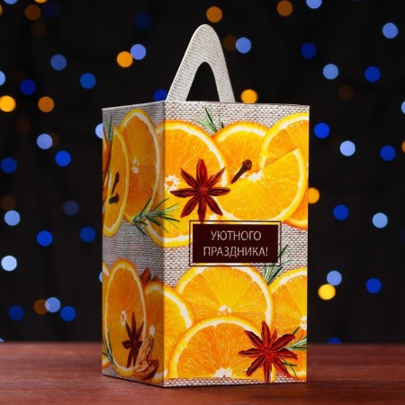 Gift box "Orange", tetrahedral large 10 x10 x18 cm-2