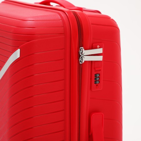Middle suitcase 24 ", lightning department, code castle, 4 wheels, red color-3