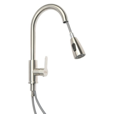 Kitchen mixer Zein Z2940, sliding spill, 2 modes, cartridge 35 mm, stainless steel, satin-6