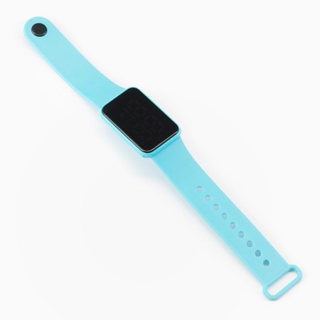 Electronic watch watches, 3 atm, silicone strap, blue-3