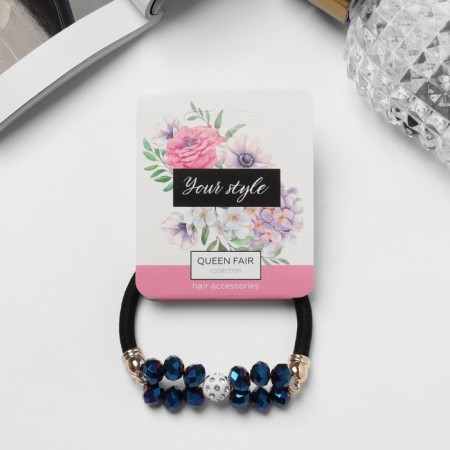 Hair gum "Crystal" blue stones