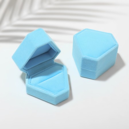 Velvet case for earrings/ring "Crystal", 6.5 × 6, blue color-1