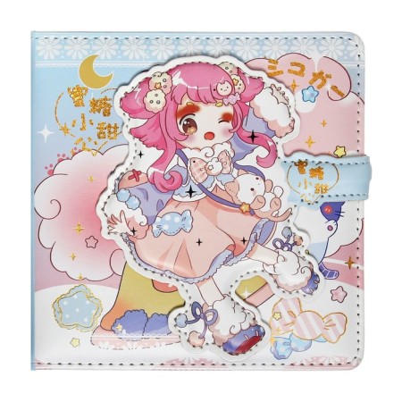 Gift notebook, A6, 132 sheets, color block, with a stream on a magnet, PVC cover, "anime", mix-1
