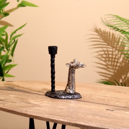 Giraphic candlestick Aluminum 12.5x9.5x26 cm-2