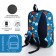 A backpack with a zipper, an outer pocket, the color is turquoise