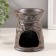 Aroma lamp ceramics "plant pattern" dark brown 9.5x9.5x12 cm