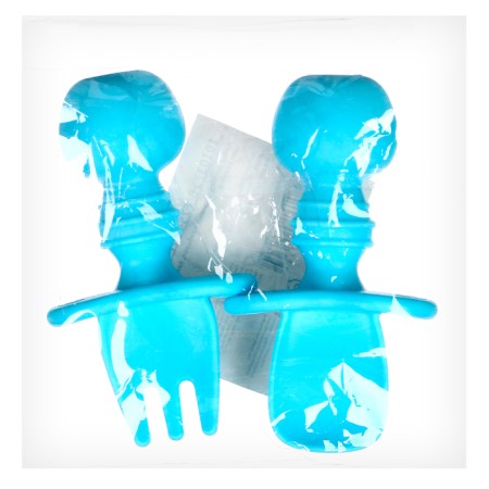 A set of children's cutlery, fork, spoon, blue color-6