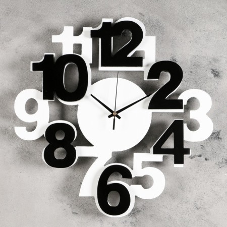 Wall clock, series: interior, "numbers", smooth move, 40 x 40 cm