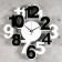 Wall clock, series: interior, "numbers", smooth move, 40 x 40 cm