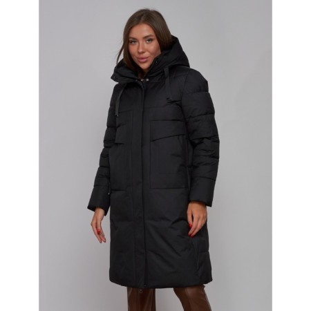 Coat insulated winter female, size 46, black color-9