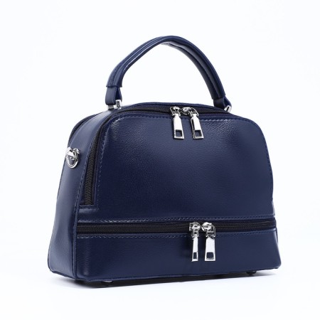 Bag Cross-Bodi with a zipper, blue color-2