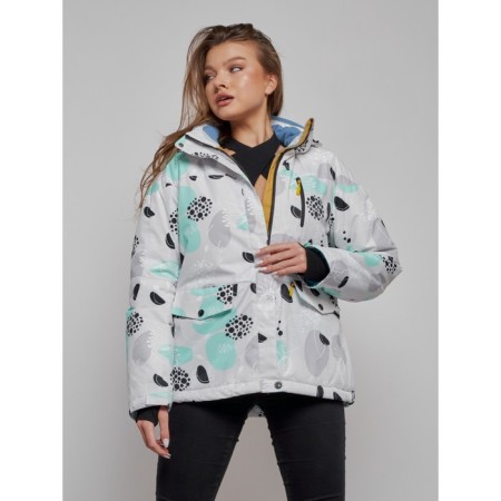 Ski jacket female, size 50, color gray-1