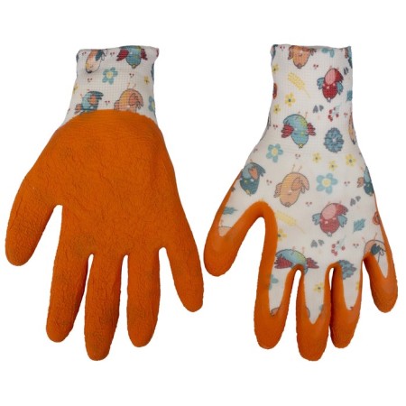 Garden gloves, polymer coating, "birds", Garden Show-1