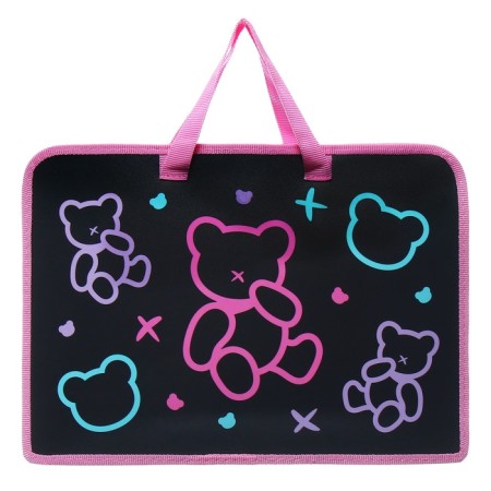 Folder with A4 handles, 340 x 245 x 35 mm, plastic, zipper around, Hatber "My Bear"-2