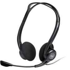 Headphones with a microphone Logitech 960 Black 2.4m Falled USB headband (981-000100)