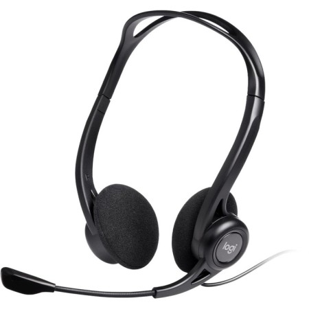 Headphones with a microphone Logitech 960 Black 2.4m Falled USB headband (981-000100)