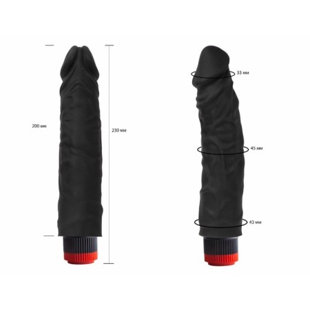 LoveToy vibrator, realist, 21.6 x 4.5 cm, PVC, silicone, black-4