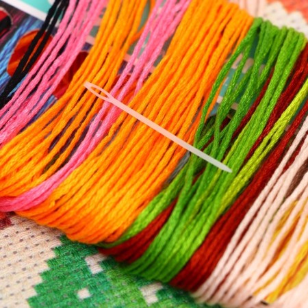 Cross -stitch "Lissen with balls", a set for creativity, 25 x 20 cm-5