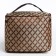 Cosmetic bag with a zipper, with a mirror, brown color