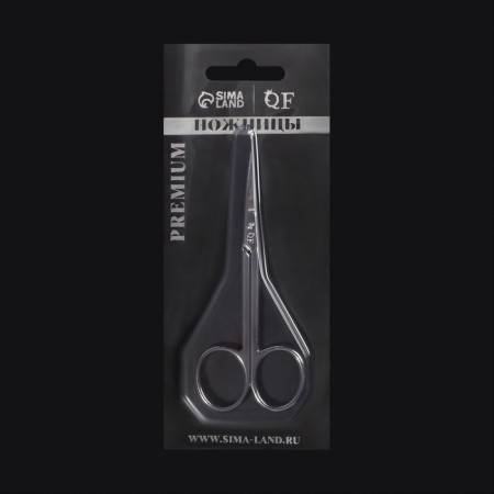 Manicure scissors "Premium", bent, narrow, 10.5 cm, on the blist, silver color-12