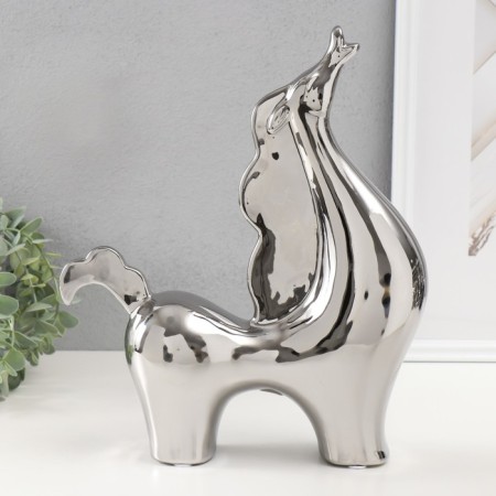 Souvenir Ceramics "Proud Horse" silver 7.5x26x31 cm-3