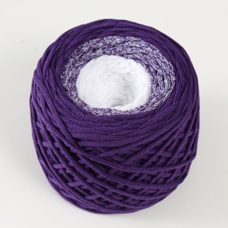 Cotton cord 3 mm 220m/240 ± 5 g gradient "Summer" (eggplant/white)