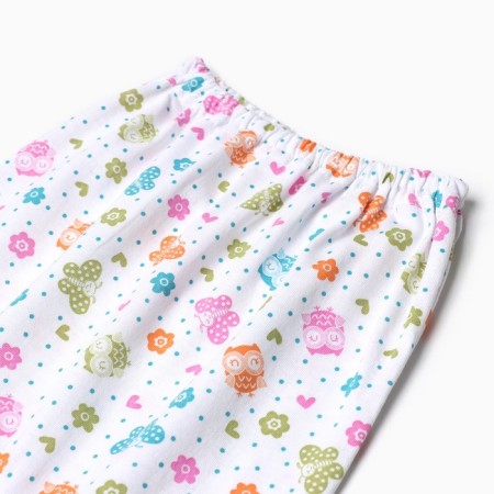 Pants children, white color/owls, height 68 cm-1