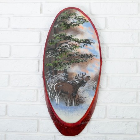 Panel on the saw "Winter.", 52-56 cm, stone baby, vertical