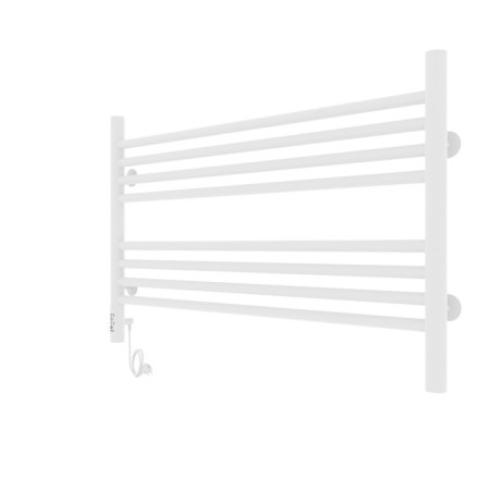 Towel electric heated Laris Olivia ChK8, 800x500 mm, 8 crossbars, left, white-6
