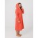 Women's robe with a hood, size 66, coral color