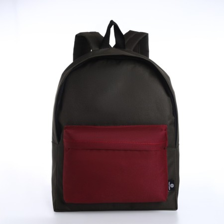 Sports backpack from textiles on lightning, textura, 20 liters, khaki color/burgundy