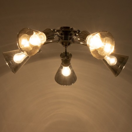 Svetogor chandelier "Shadow" 5x60W E27 chrome 65x65x22cm-2