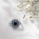 Bulad-converter "Protection from the evil eye", 1.8 cm, blue color in silver