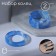 Ring set 2 pieces from acrylic "Duos", color bright blue, size 17-17.5