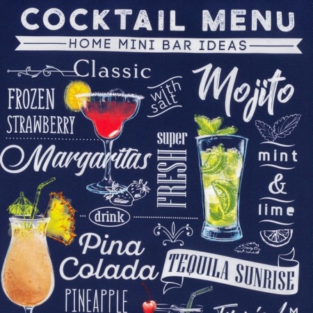 Ethel towel Cocktail Menu 40x73 cm, 100% cotton, sarzha 190 g/m2-2
