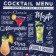 Ethel towel Cocktail Menu 40x73 cm, 100% cotton, sarzha 190 g/m2