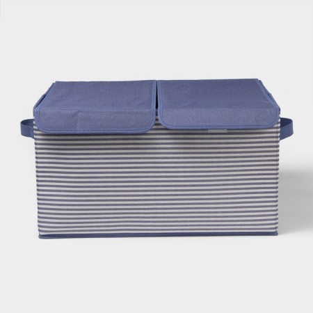 Stelly box for storage "stripes", 44.5 × 30 × 24.5 cm, blue color-1