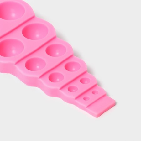 Mold "Semispheres", silicone, 14 × 7 × 2 cm, 12 cells, pink color-3