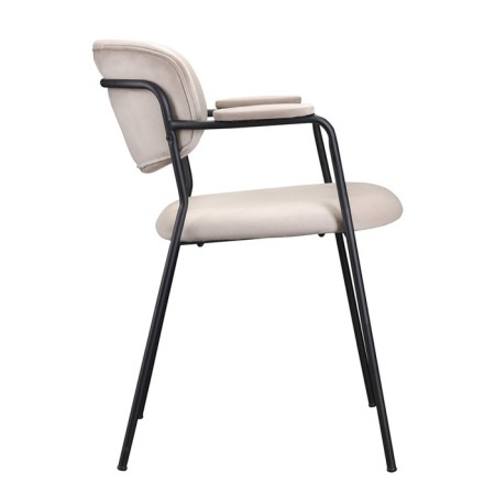 Eirill chair, 530 × 590 × 770 mm, velor, gray-beige color-14