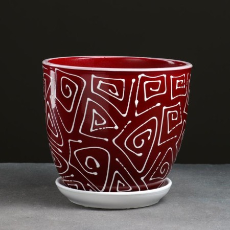 Pot floral abstraction red 2.5 liters-1