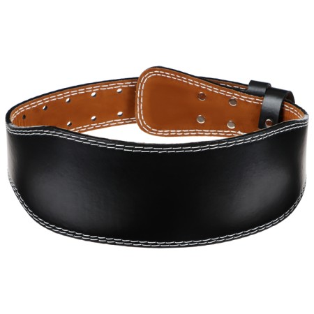 Belt for heavy athletics 110 cm, artificial leather, black color-4