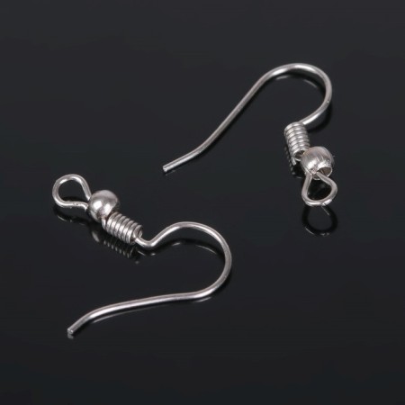 Schwenzi-crush with bead (set of 5 pairs), silver color