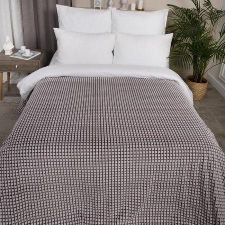 Plaid was valid "cubes", size 220x240 cm, burgundy color