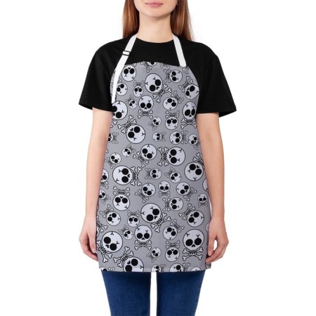 Apron of a kitchen with a photo print "Dangerous incident", adjustable, size OS