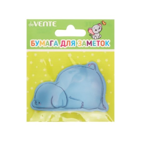 Block with a sticky edge of 46 x 71 mm, curly, Devente. Bunny, Elephant, Bear, 20 sheets, 80 g/m, mix-5